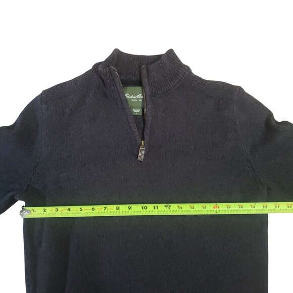 Eddie Bauer Mens Gray Sweater Size L 1/4 Zip Knit Grandpa Normcore Everyday - Picture 9 of 9